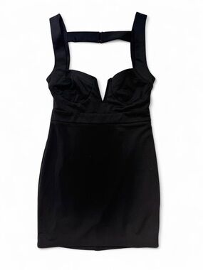 NWT Fashion Nova Black Structured Bust Mini Dress S